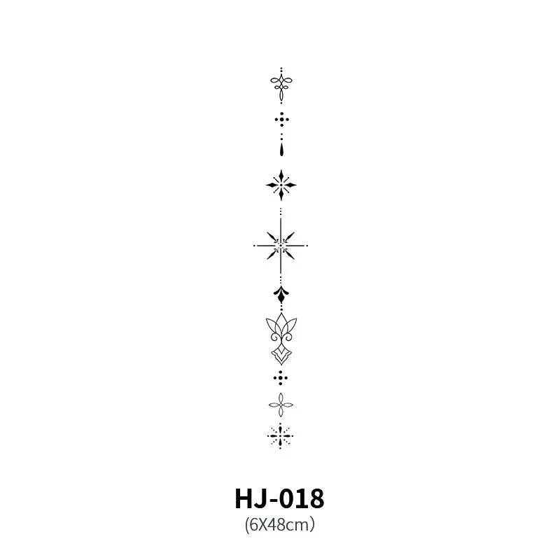 Botanical Spine Tattoo Decal