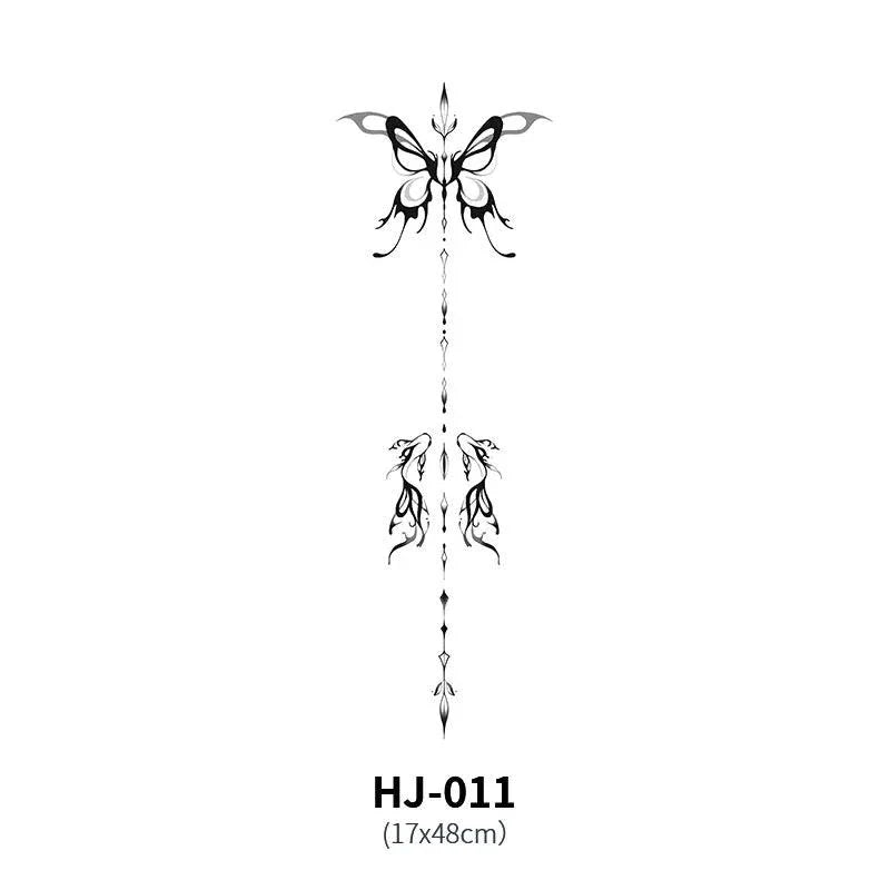 Botanical Spine Tattoo Decal