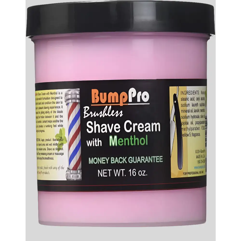 Bump Pro Menthol Shave Cream for Sensitive Skin With Cooling Protection Reducing Razor Burn