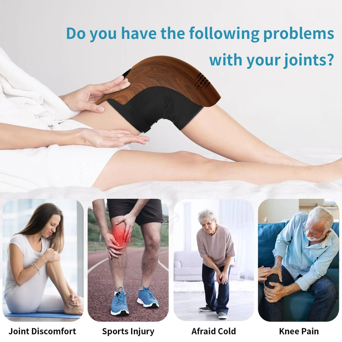 Knee Relief Massager with Heating & Vibration Technology