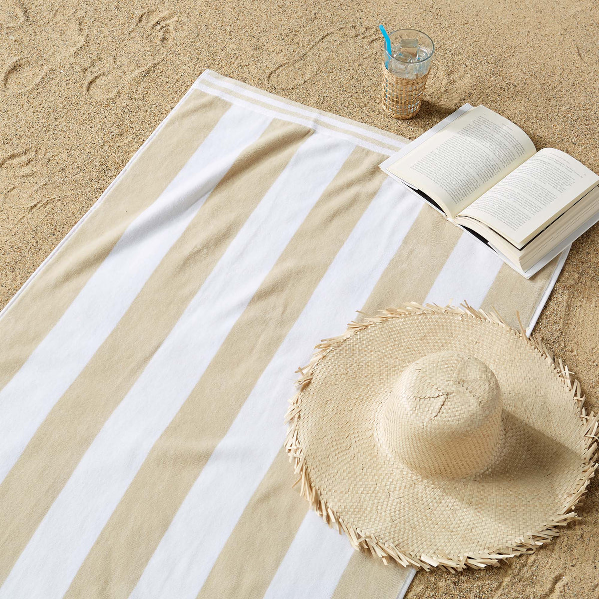 4 Pack Striped Cabana Beach Towel - Edgartown Collection