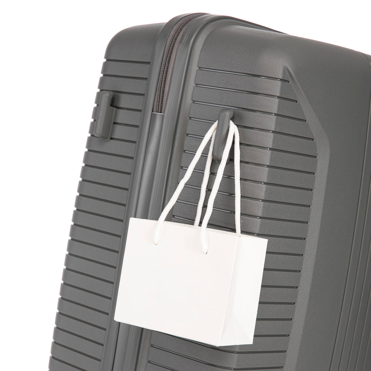 3-Piece PP Spinner Wheel Luggage Set 20'/24'/28' Silver Grey