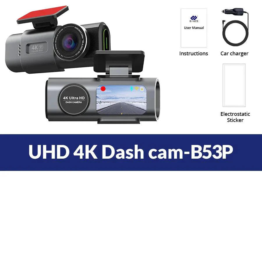Acceo 4K Ultra HD Dash Cam Dual Lens With WiFi GPS Night Vision Parking Mode Built In