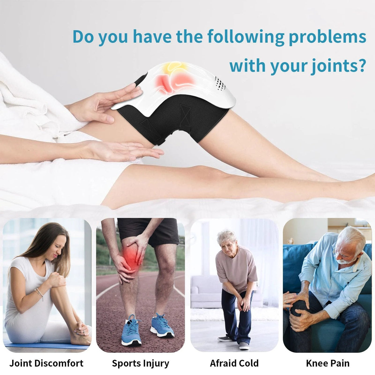 Knee Relief Massager with Heating & Vibration Technology