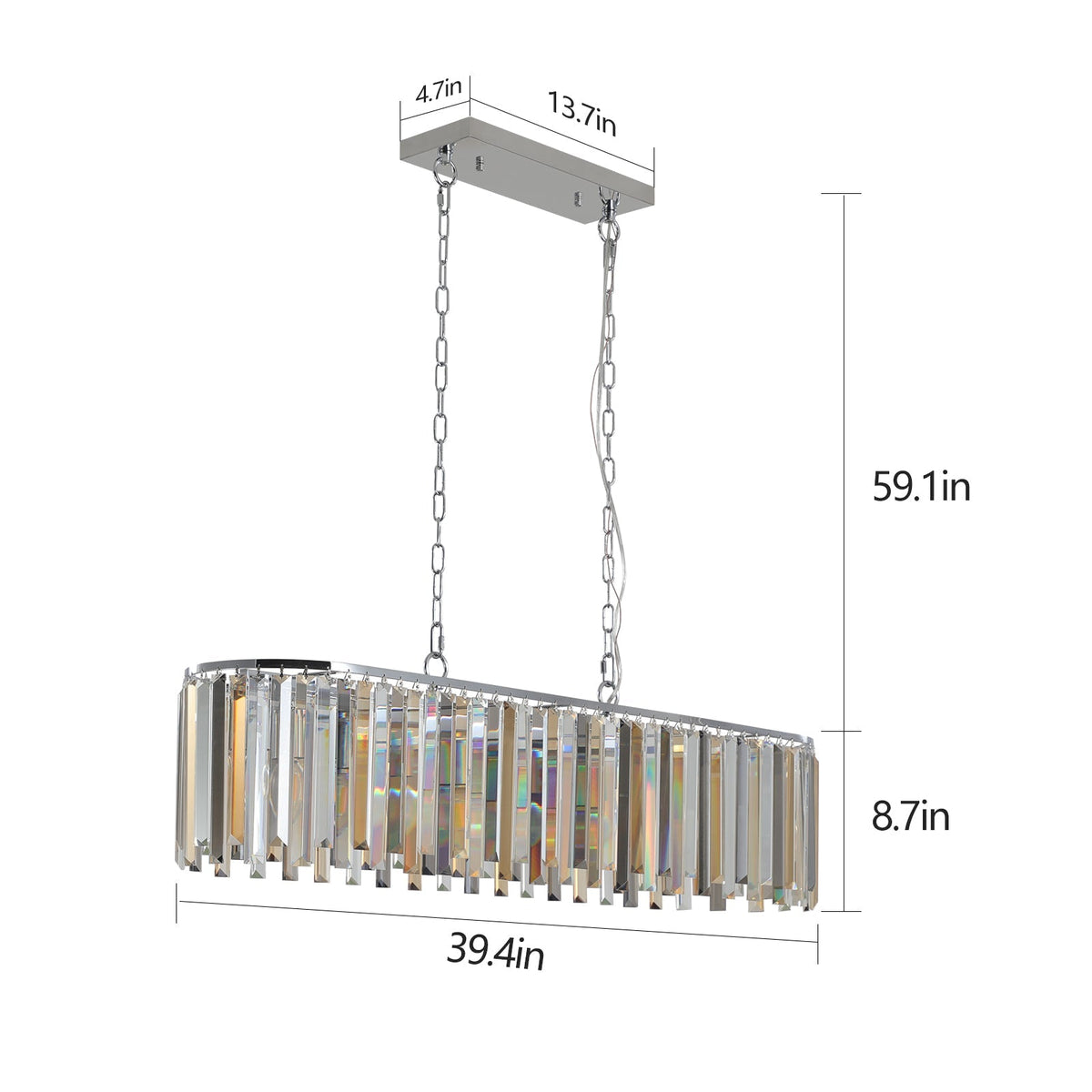 Modern Oval Crystal Ceiling Chandelier