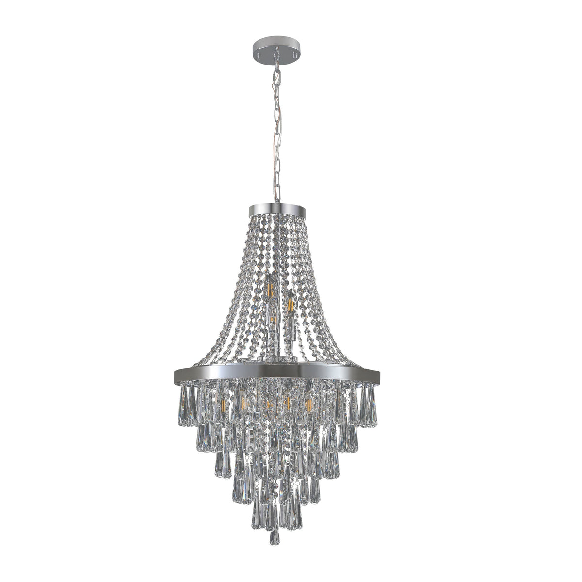 20" Chrome Crystal Chandelier with Adjustable Height