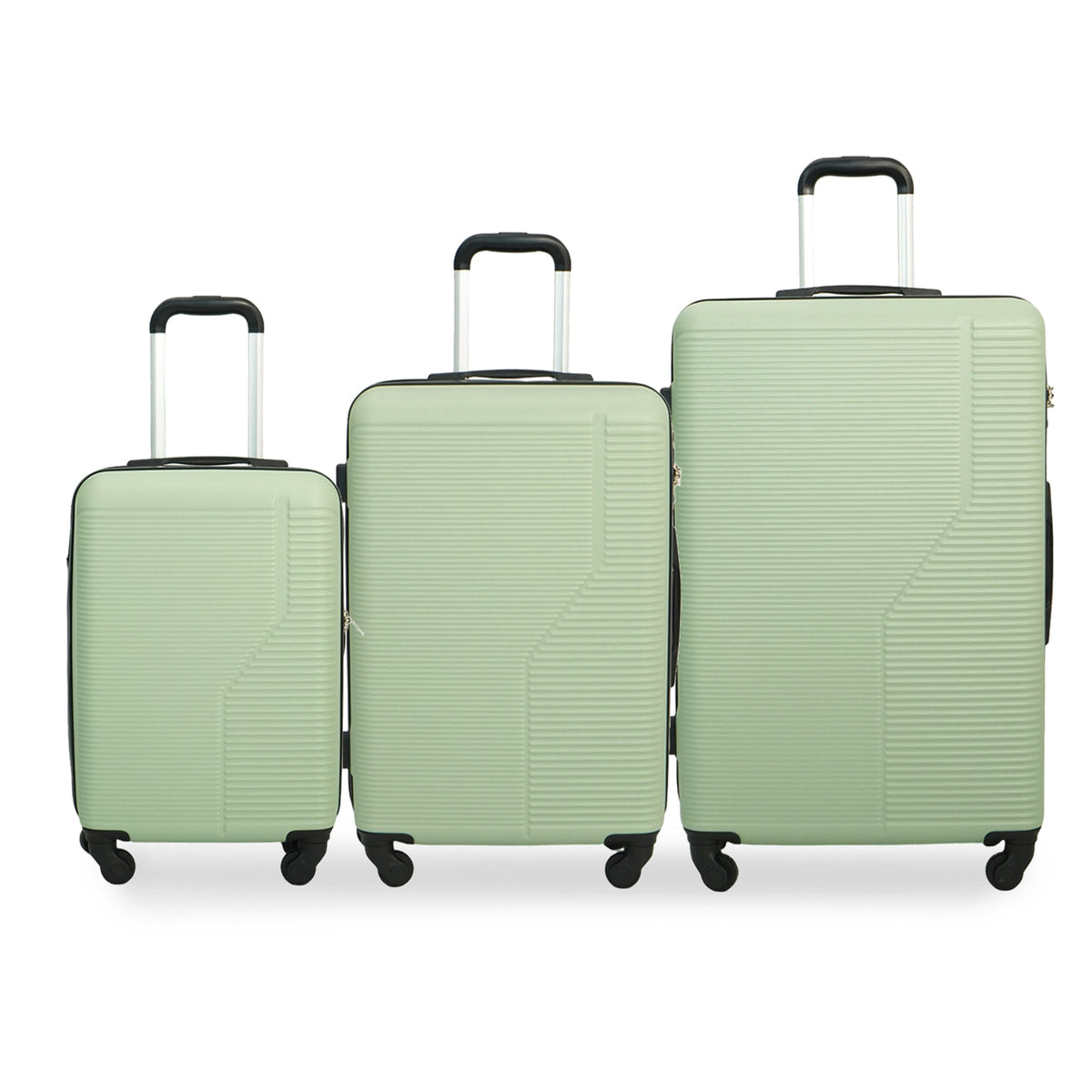 7-Piece ABS Lightweight & Durable Luggage Set in Green