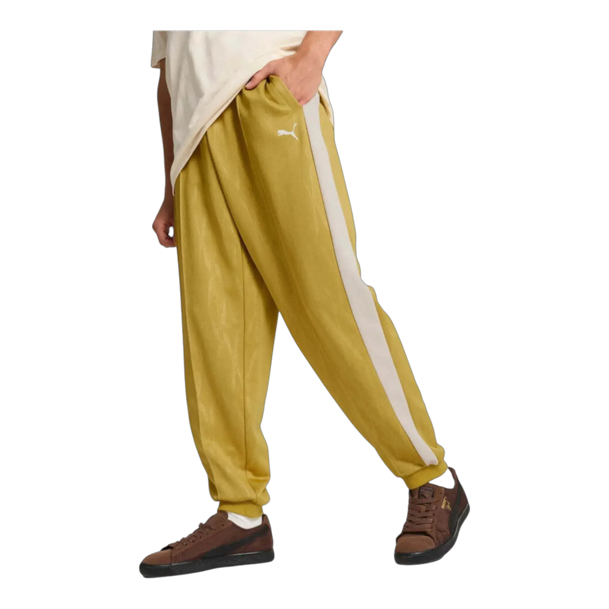 Puma The NeverWorn IV T7 Men Track Pants Golden Fog Elastic Waist