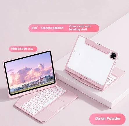 360 Swivel Keyboard Clear Case For IPad Smart Trackpad Bluetooth-compatible Keyboard Case Cover With Pen Slot