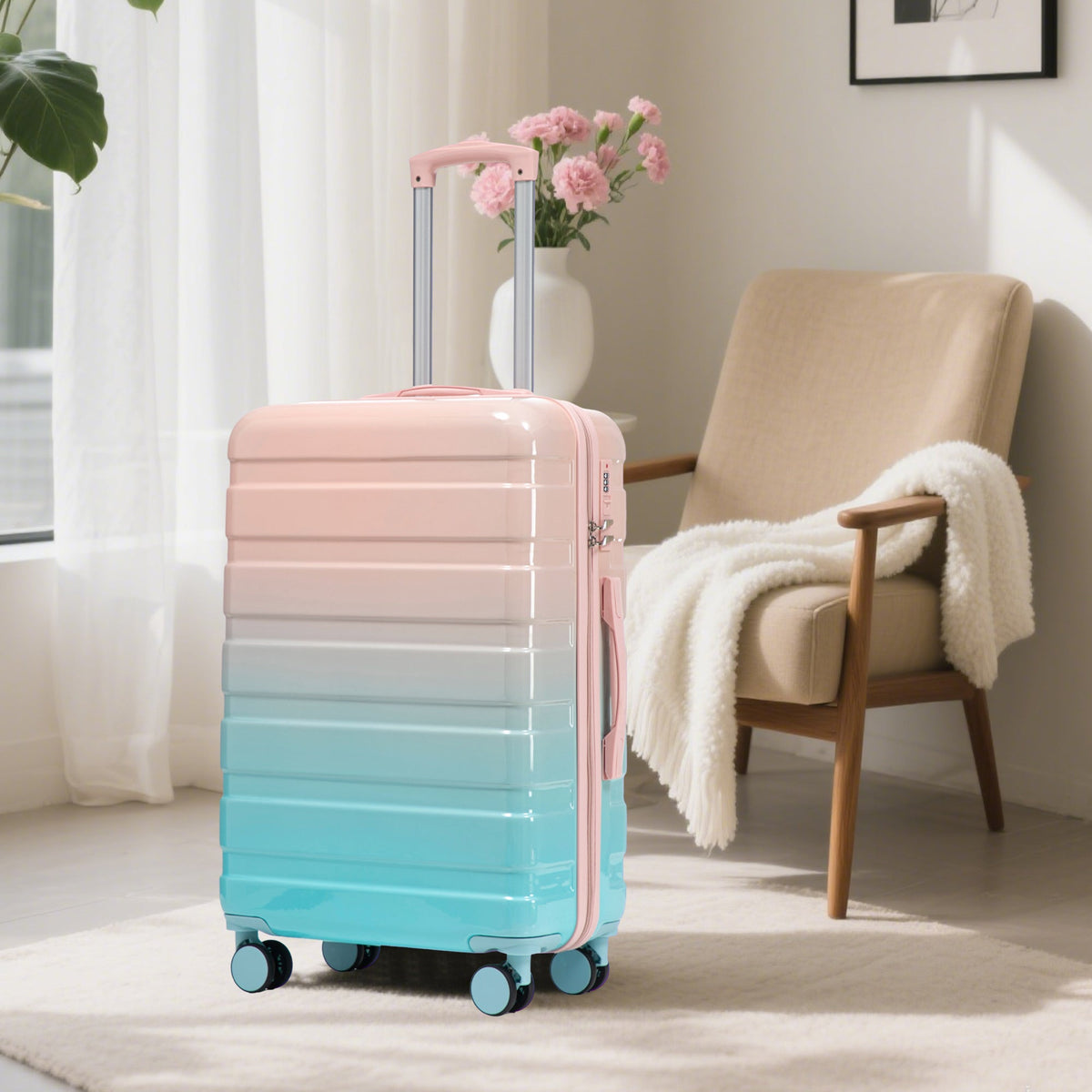 20'/24'/28' 3-Piece PC Spinner Wheel Luggage Set with Combination Lock