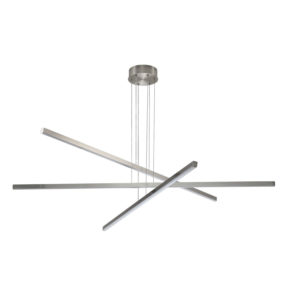 48" Modern LED Chandelier - Geometric 3-Arm Design