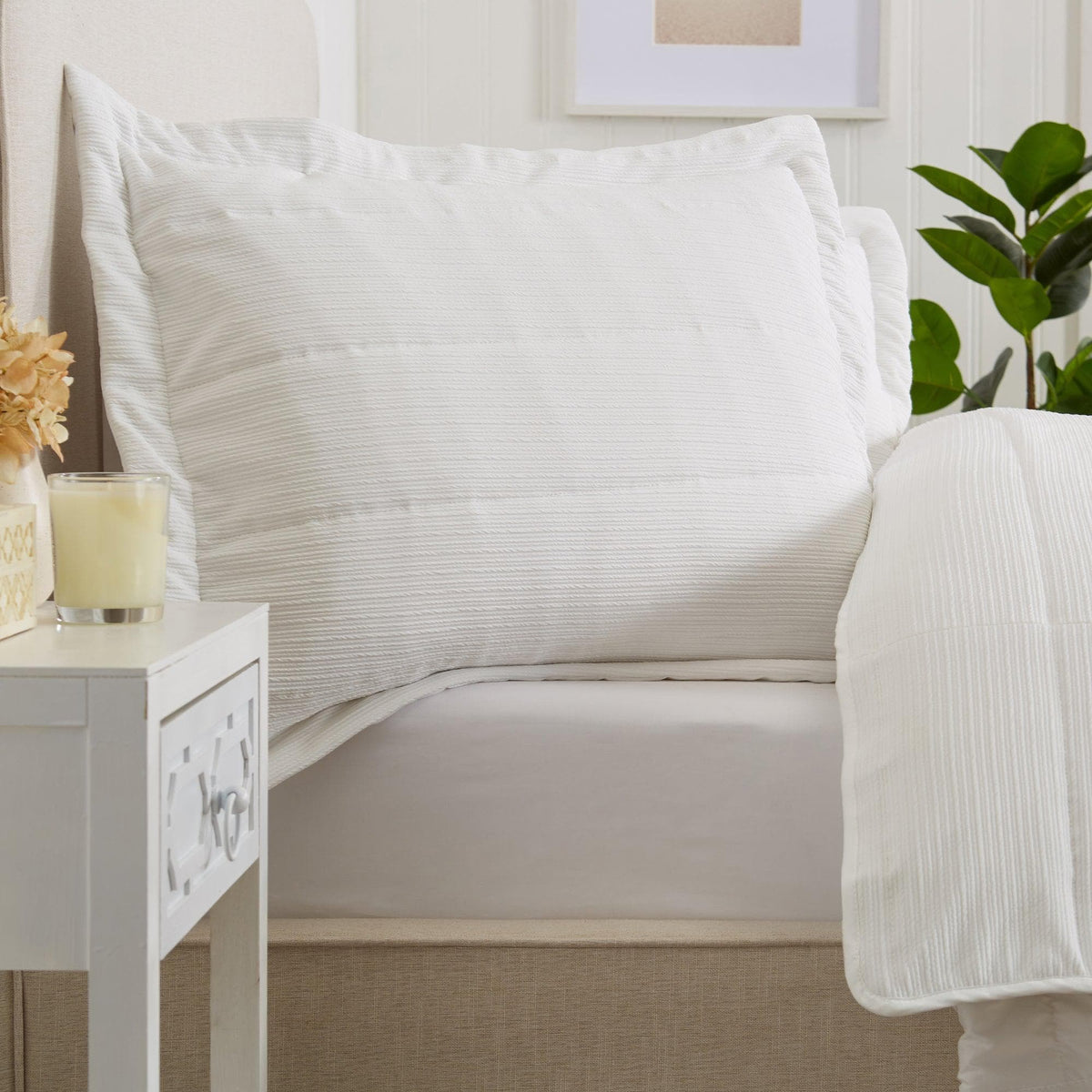 3 Piece Textured Striped Quilt Set - Ellie Collection