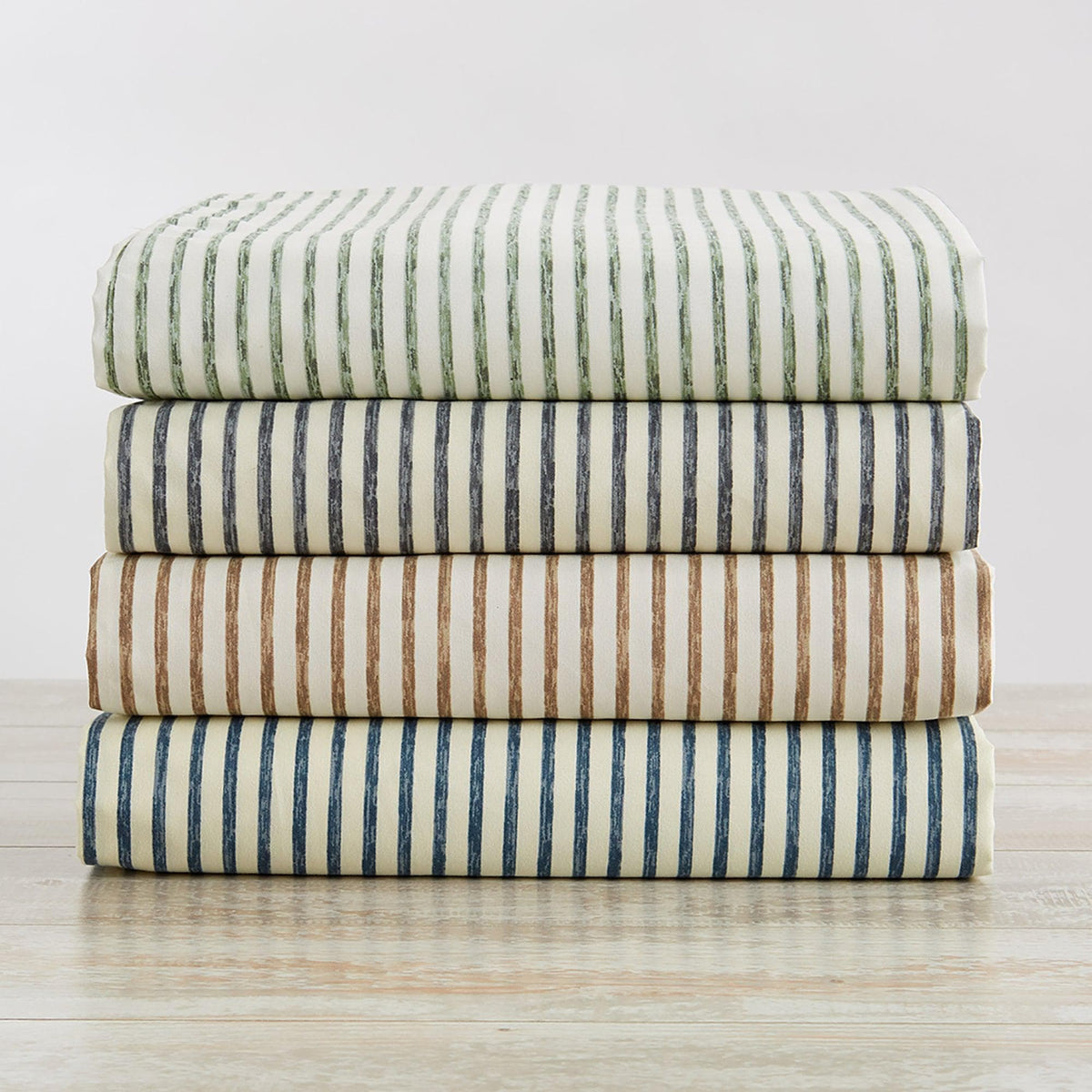 Striped Microfiber Sheet Set - Evette Collection
