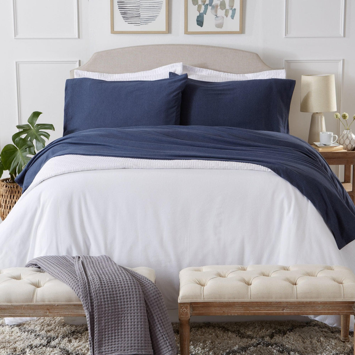 4-Piece Flannel Jersey Sheet - Cozy Flex Collection