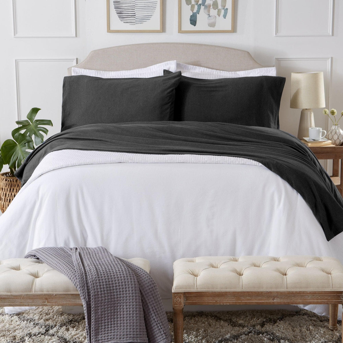 4-Piece Flannel Jersey Sheet - Cozy Flex Collection