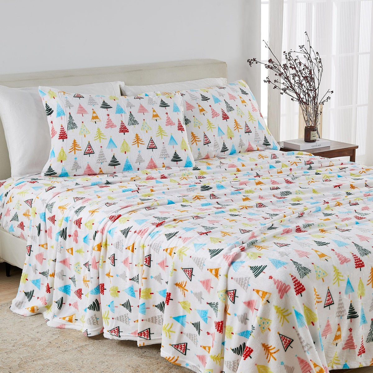 4-Piece Printed Plush Sheet - Velvet Luxe Collection