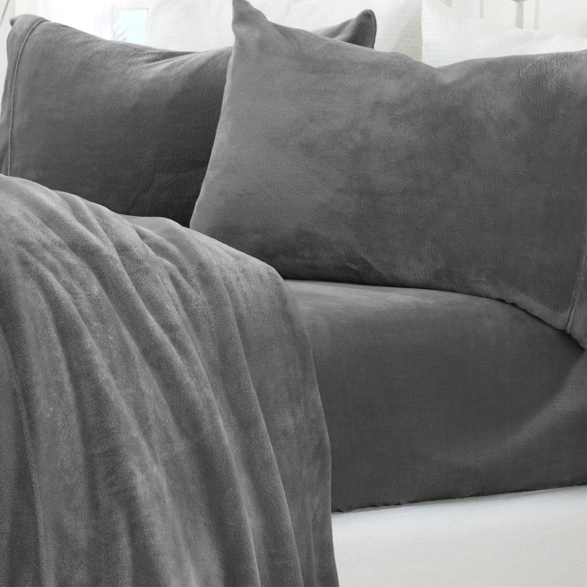 4-Piece Solid Plush Sheet - Velvet Luxe Collection