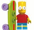 Bart Simpson with Skateboard Custom Minifig