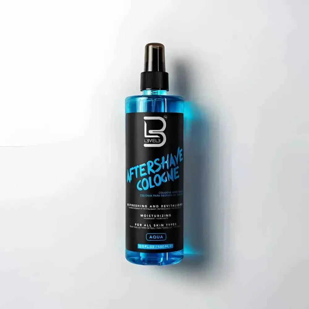 L3VEL3 After Shave Cologne Aqua For Men Refreshing All Day Post Shave Experience 400ml Bottle