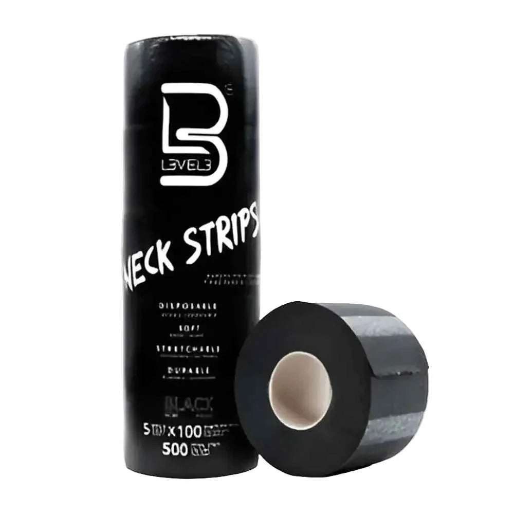 L3VEL3 Neck Strip Rolls 500 Black Strips For Professional Salons And Barbershops