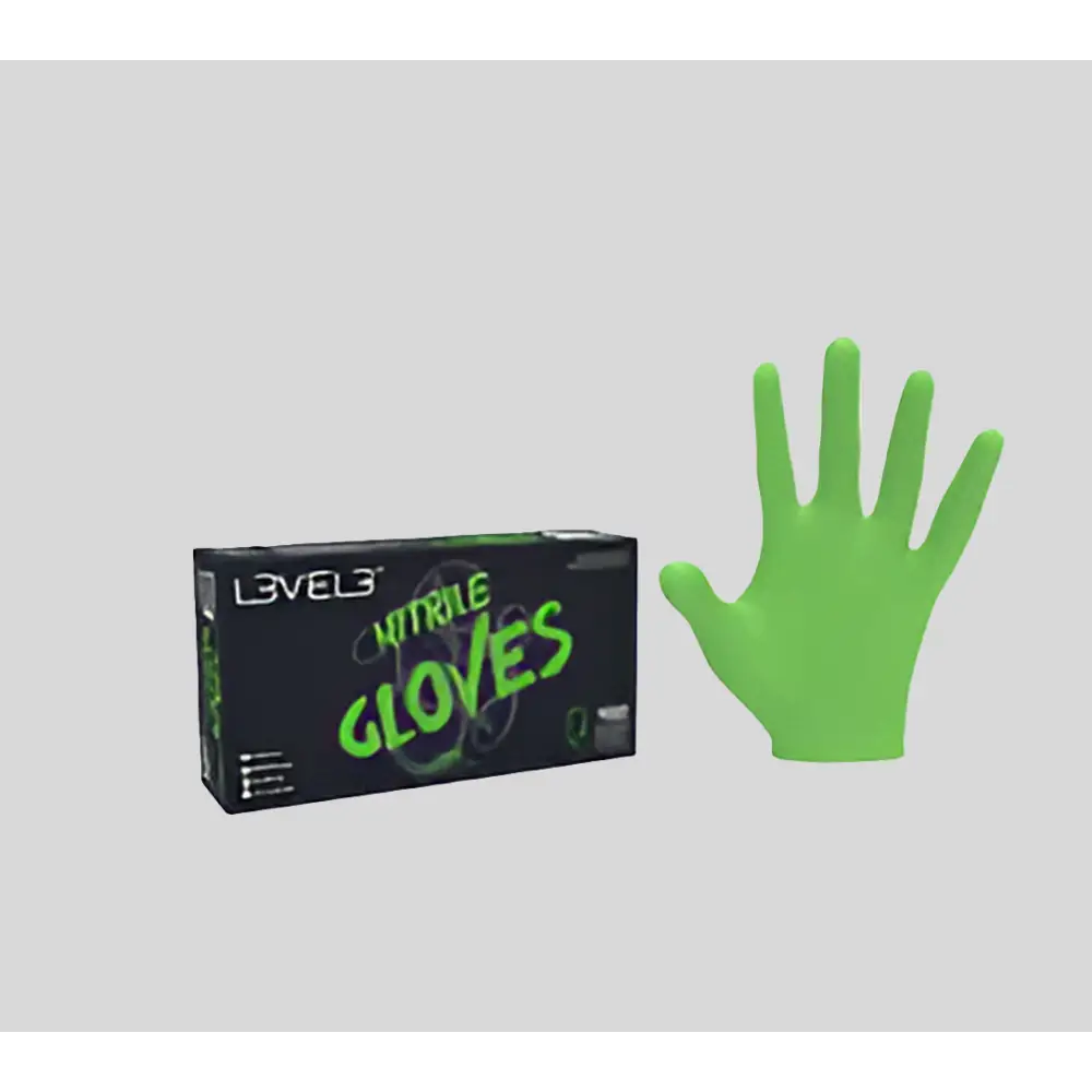 L3VEL3 Nitrile Gloves Latex Free Durable Protection Lime 100 Pack for Professionals