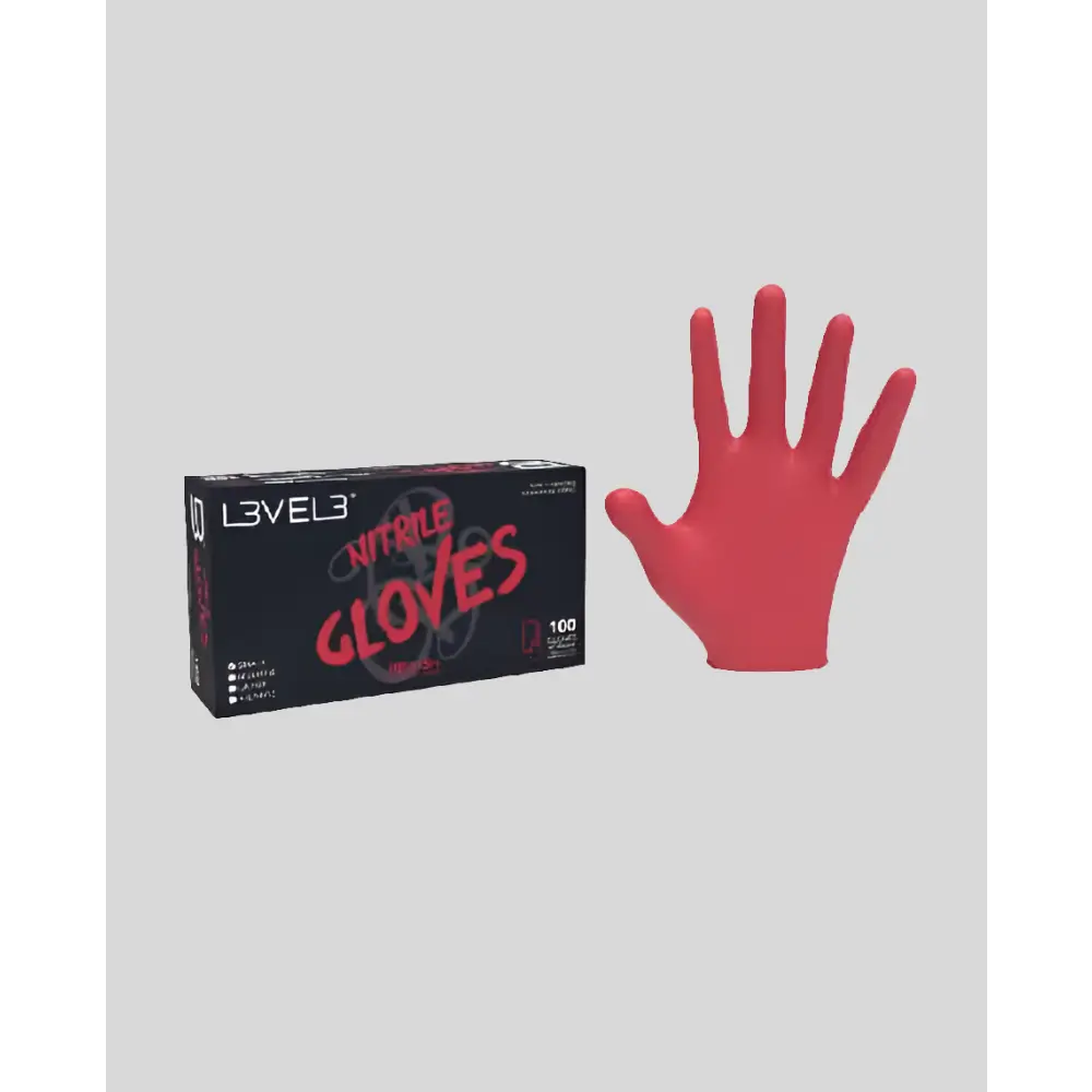 L3VEL3 Nitrile Gloves 100 Pack Textured Fingertips Latex Free Durable Protection For Healthcare Food Service Cleaning