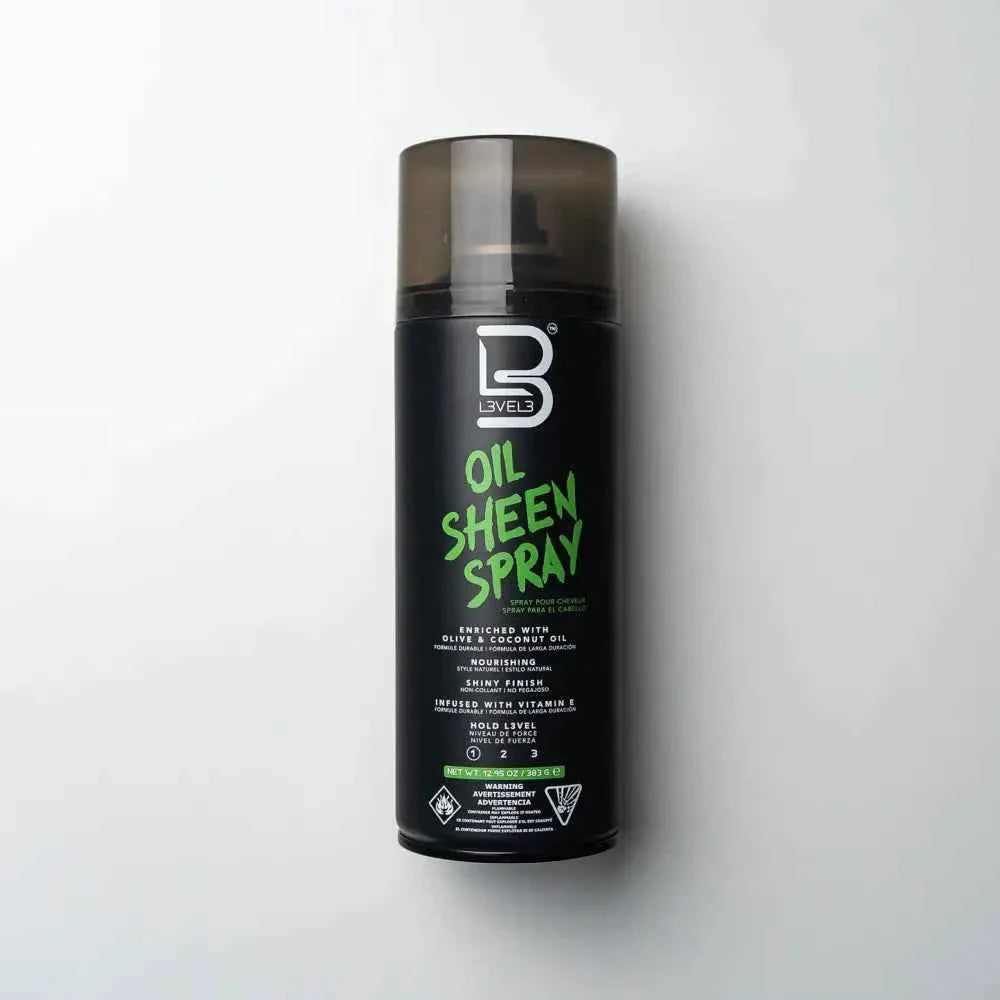 L3VEL3 Oil Sheen Spray 12.95 Oz for Radiant Shine and Nourished Hair Lightweight Protection for All Hair Types