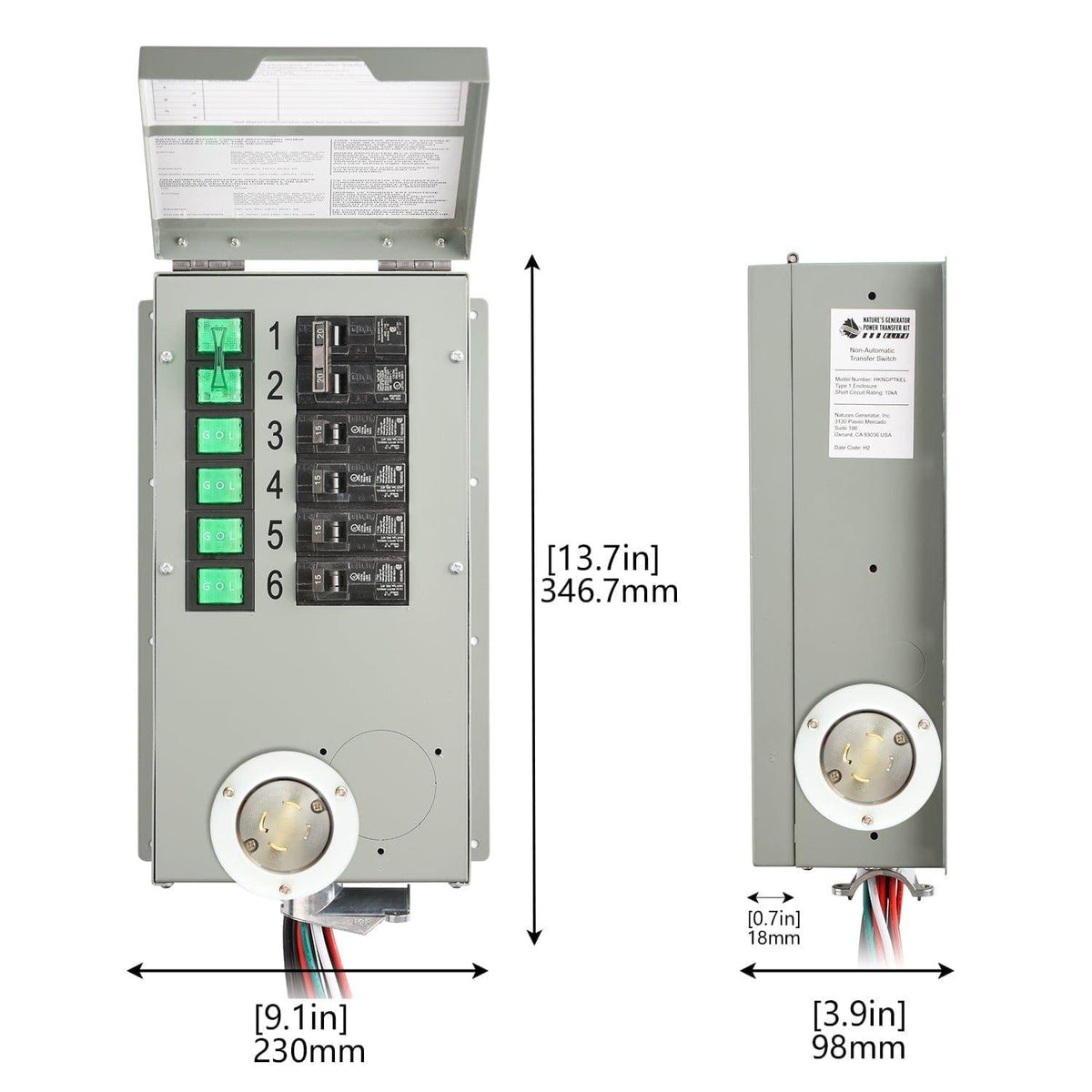 Nature’s Generator Powerhouse with Solar Panel and Transfer Switch