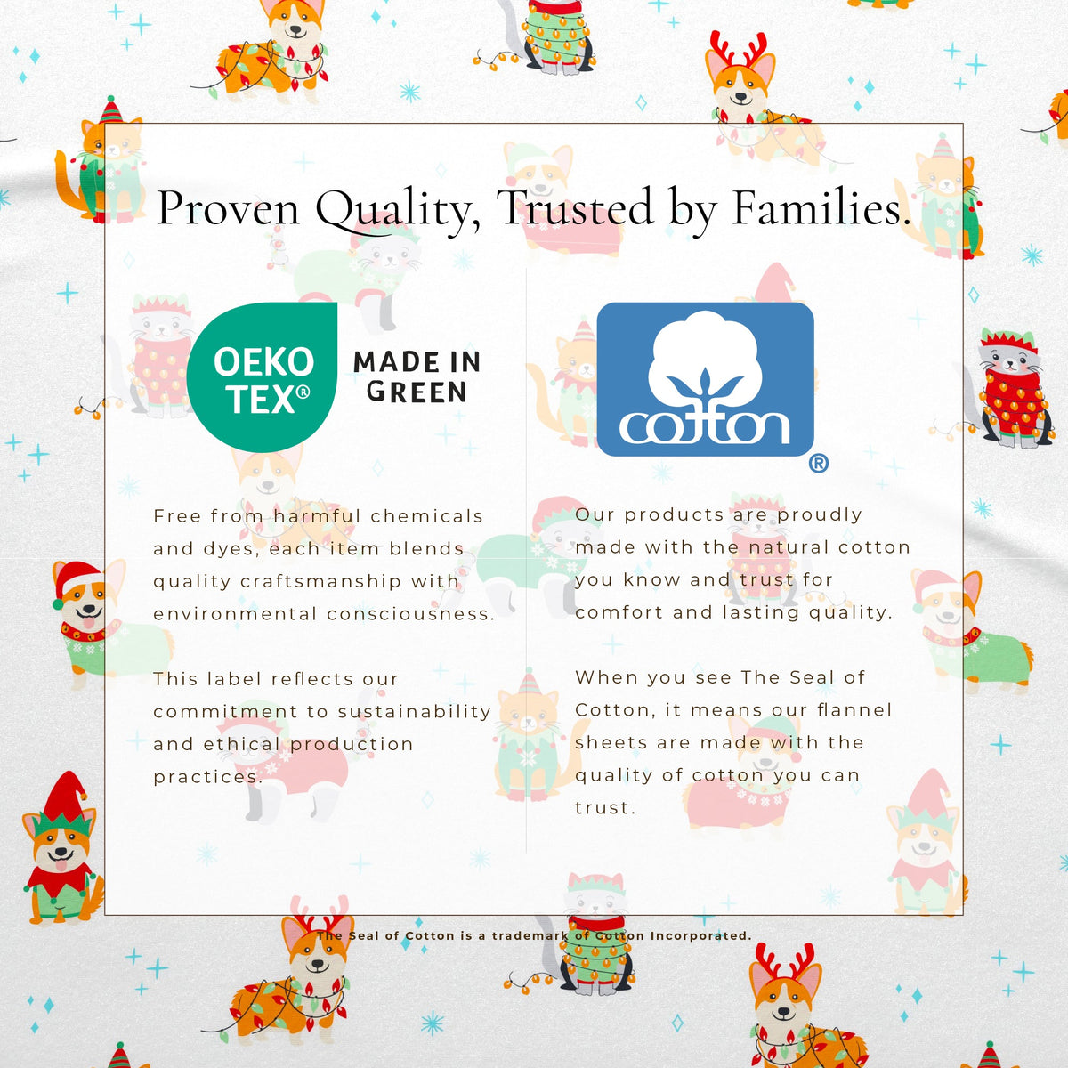 4-Piece Turkish Cotton Christmas Flannel Sheet - Whittaker Collection