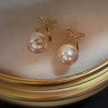 18K Golden Pearl Elegance Studs