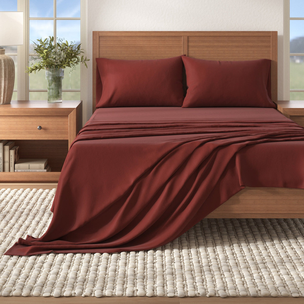4-Piece Cotton Solid Flannel Sheet - Nordic Collection