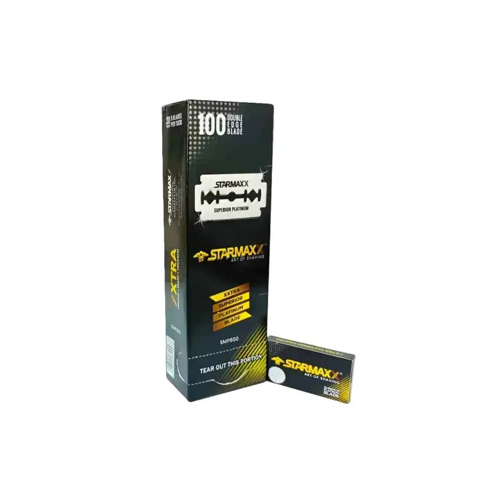 Starmaxx Double-Edge Razor Blades 100-Count Pack For Precise Gentle Shaves For Barbers And Everyday Groomers