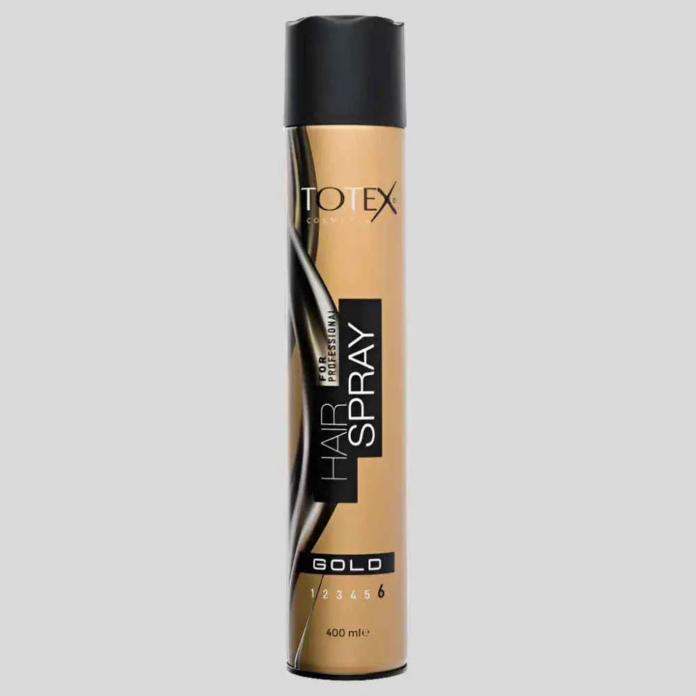 Totex Gold Hair Spray Quick Dry Hold For Natural Non Greasy Finish For Busy Stylists