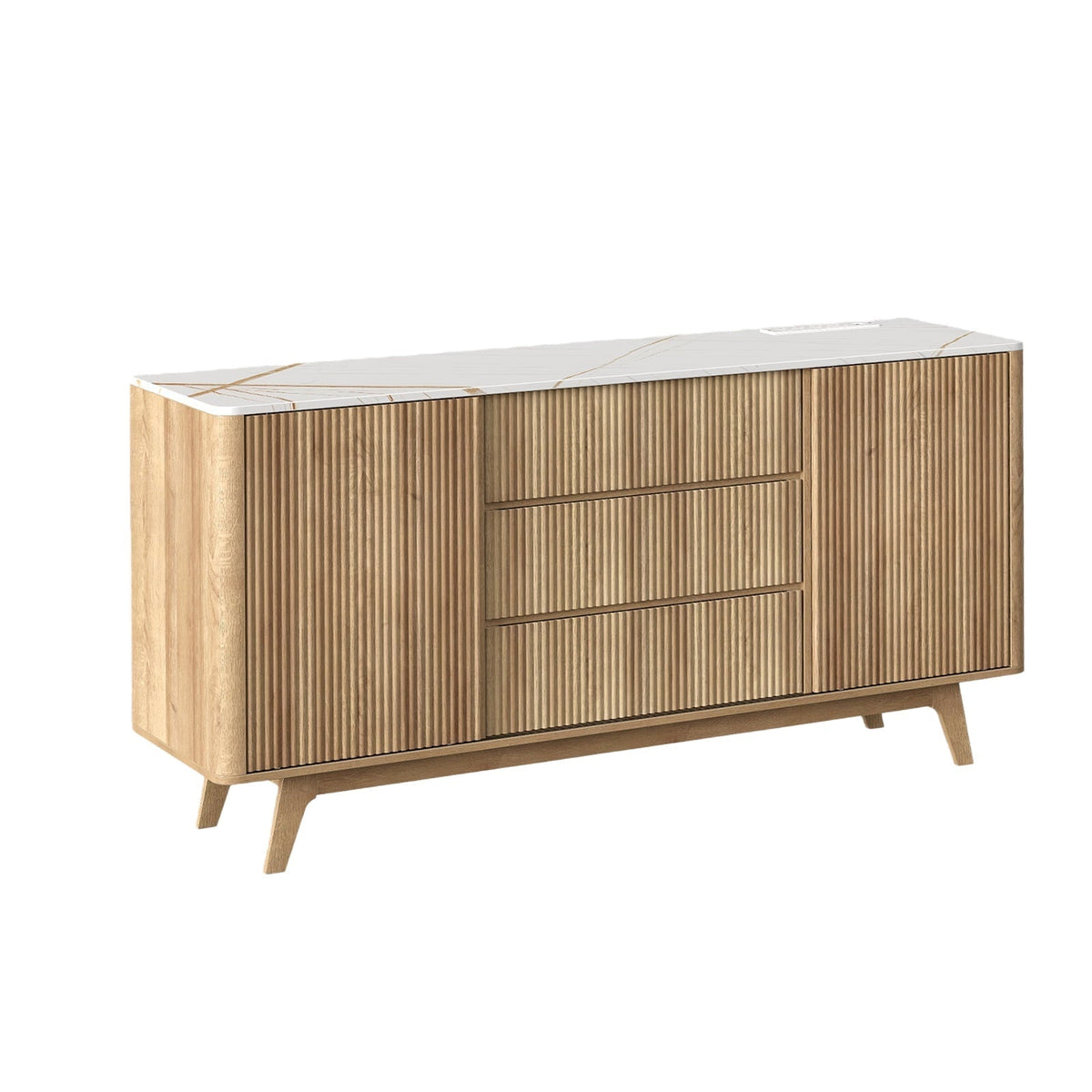 Vektaya US-TS001 62" W Fluted Buffet Cabinet