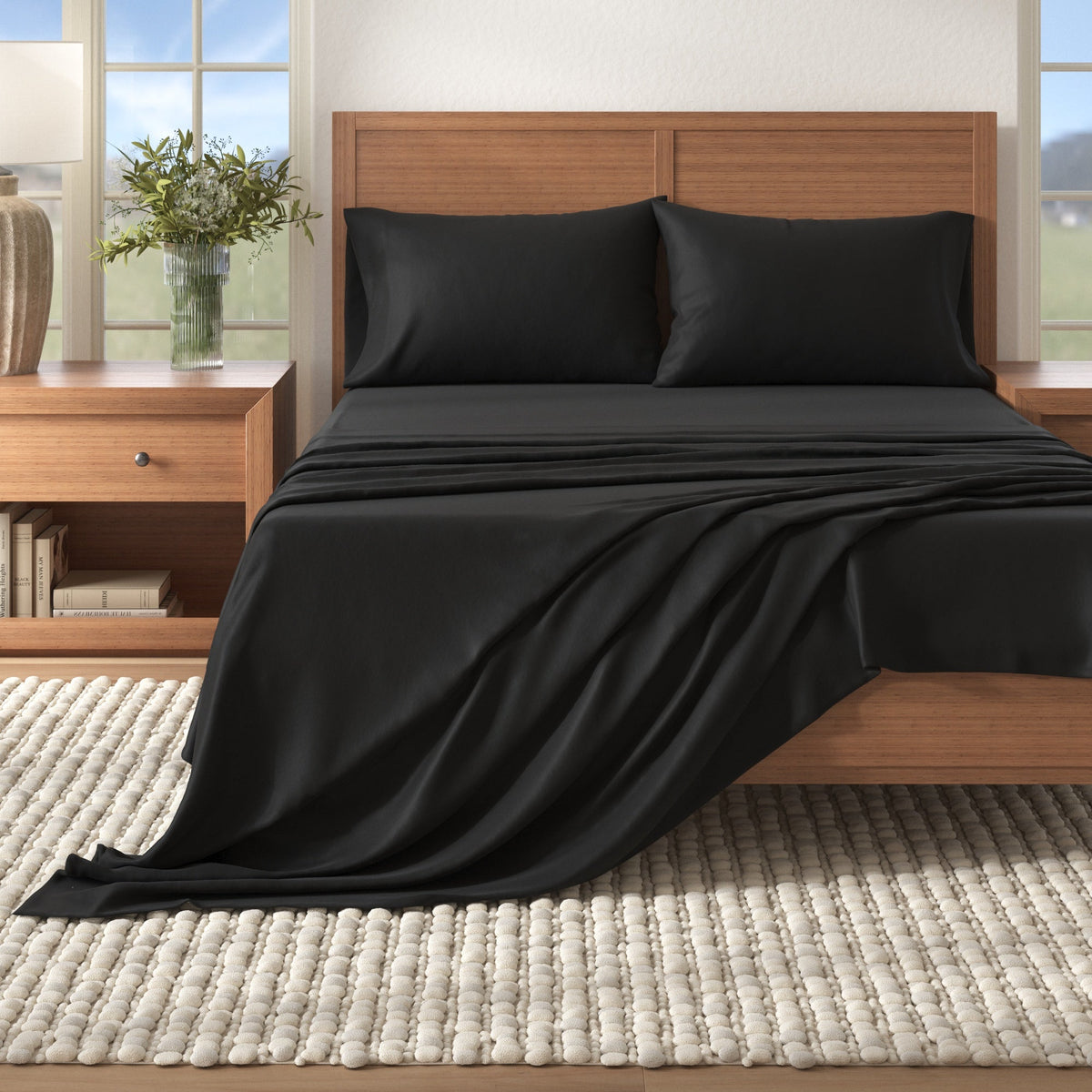 4-Piece Cotton Solid Flannel Sheet - Nordic Collection